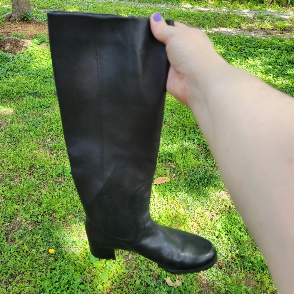 Stuart Weitzman Cinchboot Womens 6.5 M Black Leather Buckles Riding Boot Knee Hi - Picture 12 of 14